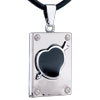 Pugster Black Heart With Arrow On Rectangular Stainless Steel Pendant Pugster Black Heart With Arrow On Rectangular Stainless Steel Pendant