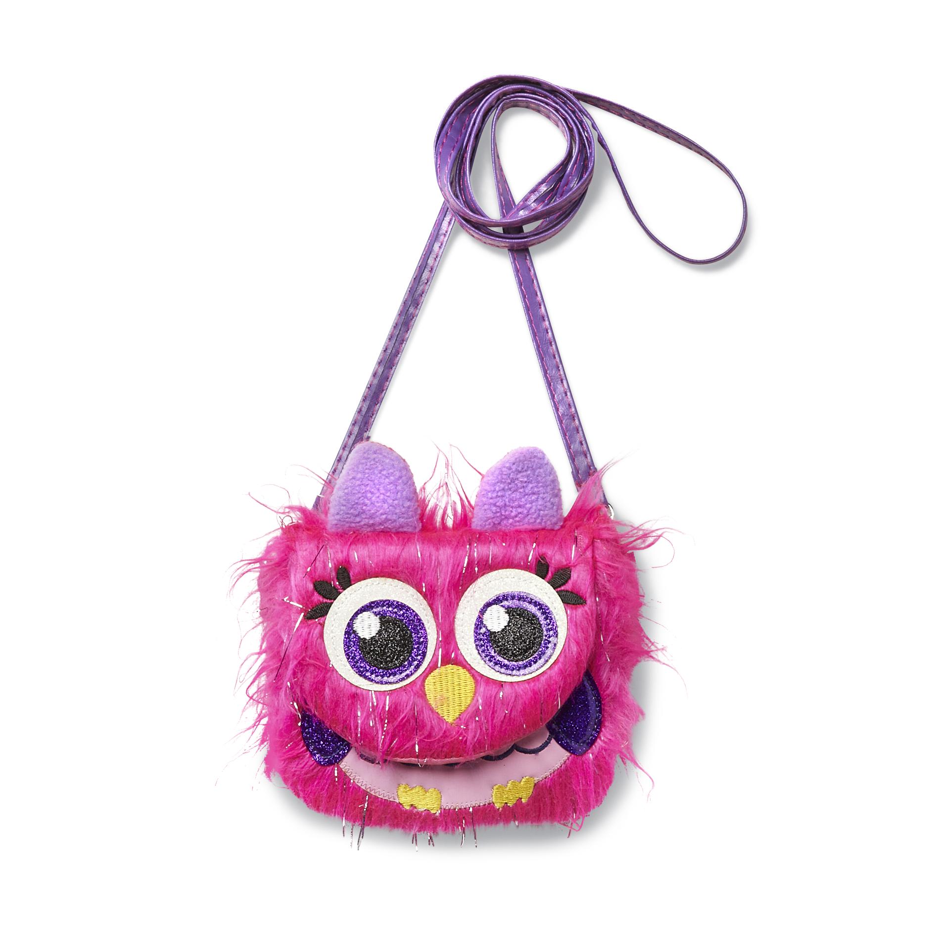 Girl's Faux Fur Crossbody Handbag - Owl Girl's Faux Fur Crossbody Handbag - Owl