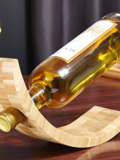 Balancing Bamboo Personalized Wine Bottle Holder 1