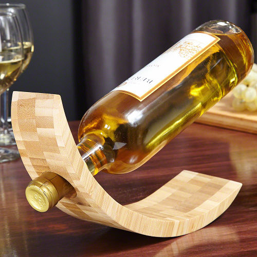 Balancing Bamboo Personalized Wine Bottle Holder 1