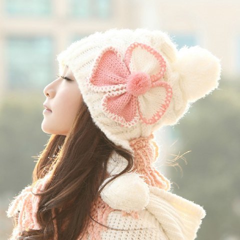 Chic Women's Bowknot Decorated Knitting Bomber Hat