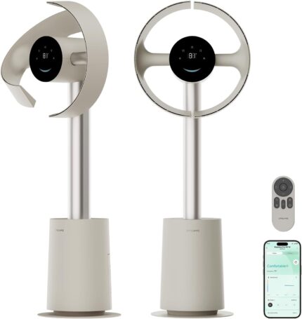 DREAME Bladeless Tower Fan for Bedroom, Smart Standing Fan with 270° Spatial Airflow for Whole-Room Circulation