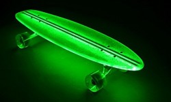 Flexdex Blue Light up LED Transparent 29in Skateboard
