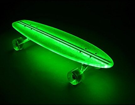 Flexdex Blue Light up LED Transparent 29in Skateboard