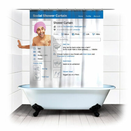 Great Discount On Spinning Hat Social Shower Curtain