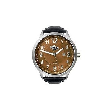 HydrOlix 3-Hand Black Leather Brown Dial Unisex watch