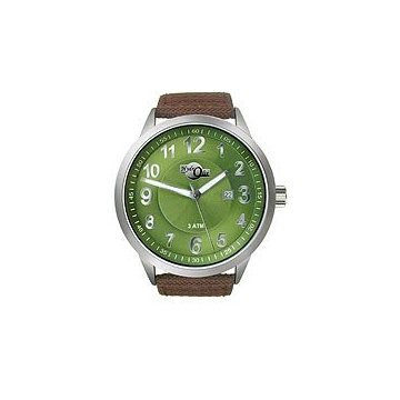 HydrOlix Three-Hand Brown Web Fabric Green Dial Men's watch