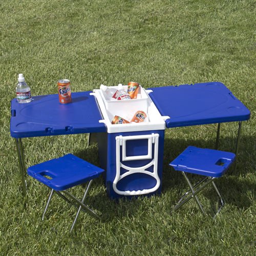 Multi Function Rolling Cooler With Table And 2 Chairs 1