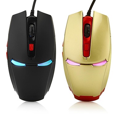 New Iron Man 6D Gaming Optical Mouse 2400DPI 7 LED Colors Shift Automatically