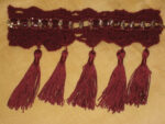 Red choker with 5 tassels