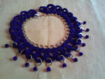 Royal blue choker with chain and royal blue stones