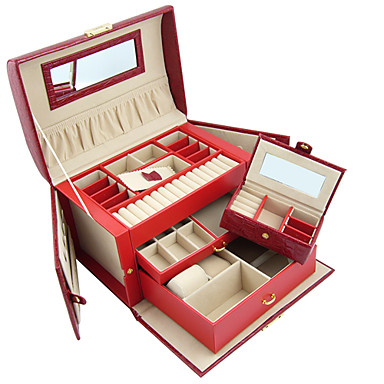 Small Butterfly Alligatoring Leatherette Ladies'Jewelry Box(