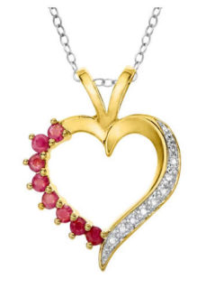 Special Offer Ruby Heart Pendant with Diamond