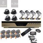 Ultra Low Price 8CH H.264 CCTV DVR Kit (8 CMOS Nightvision Cameras)